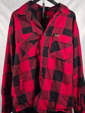 Smith’s Workwear Buffalo Plaid Fleece Lined Shirt Jacket L